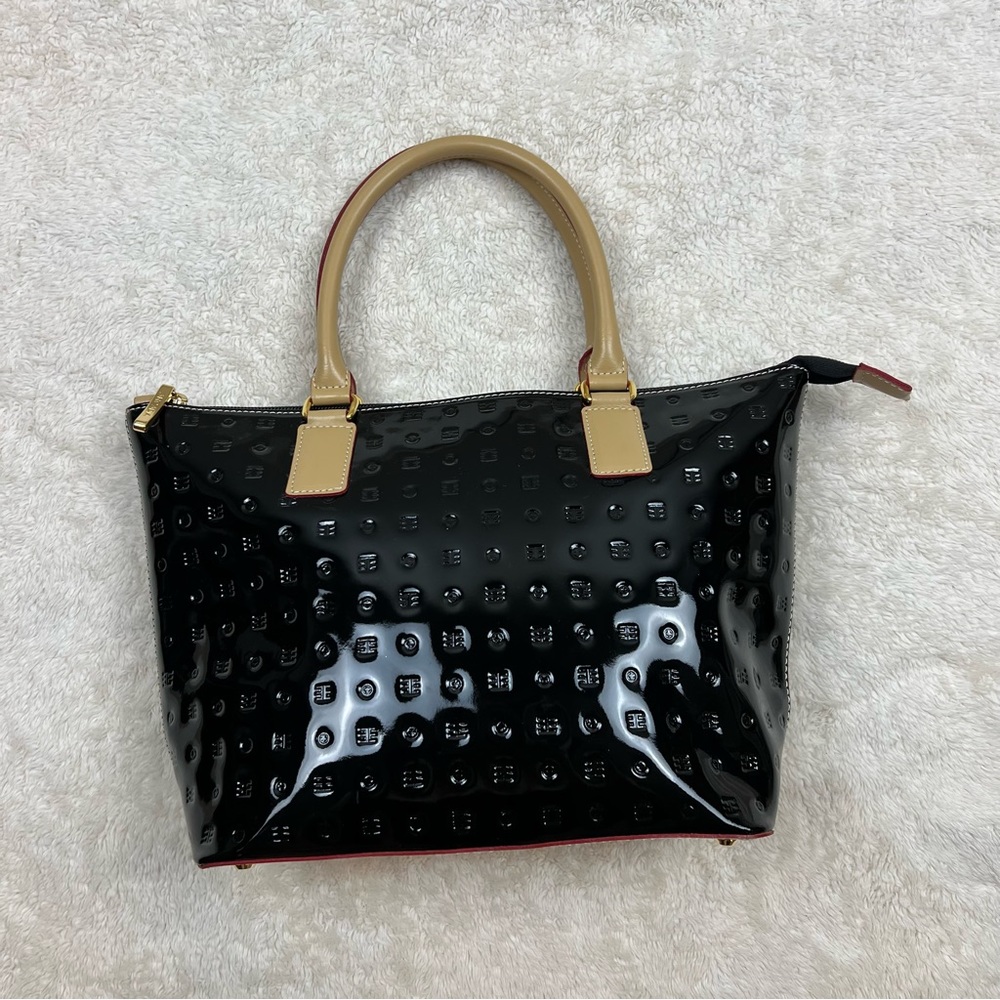 Arcadia black Patent leather tote bag made in Italy